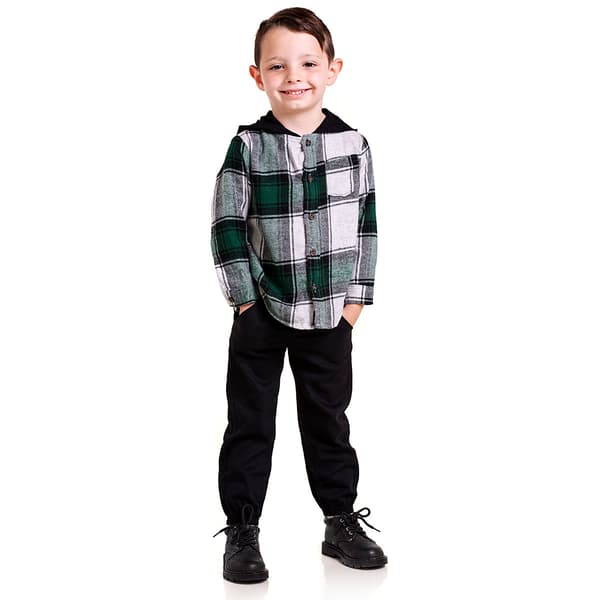 Toddler Boy Little Rebels&#40;R&#41; Hooded Flannel & Pants Set