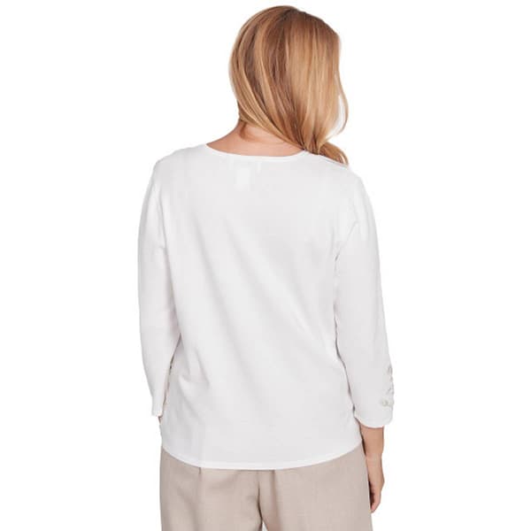 Petite Alfred Dunner Kensington Gardens Botanical Foil Sweater