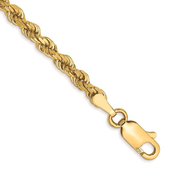 Gold Classics&#40;tm&#41; 3.20mm. 14kt. Diamond Cut Rope Chain Bracelet - image 