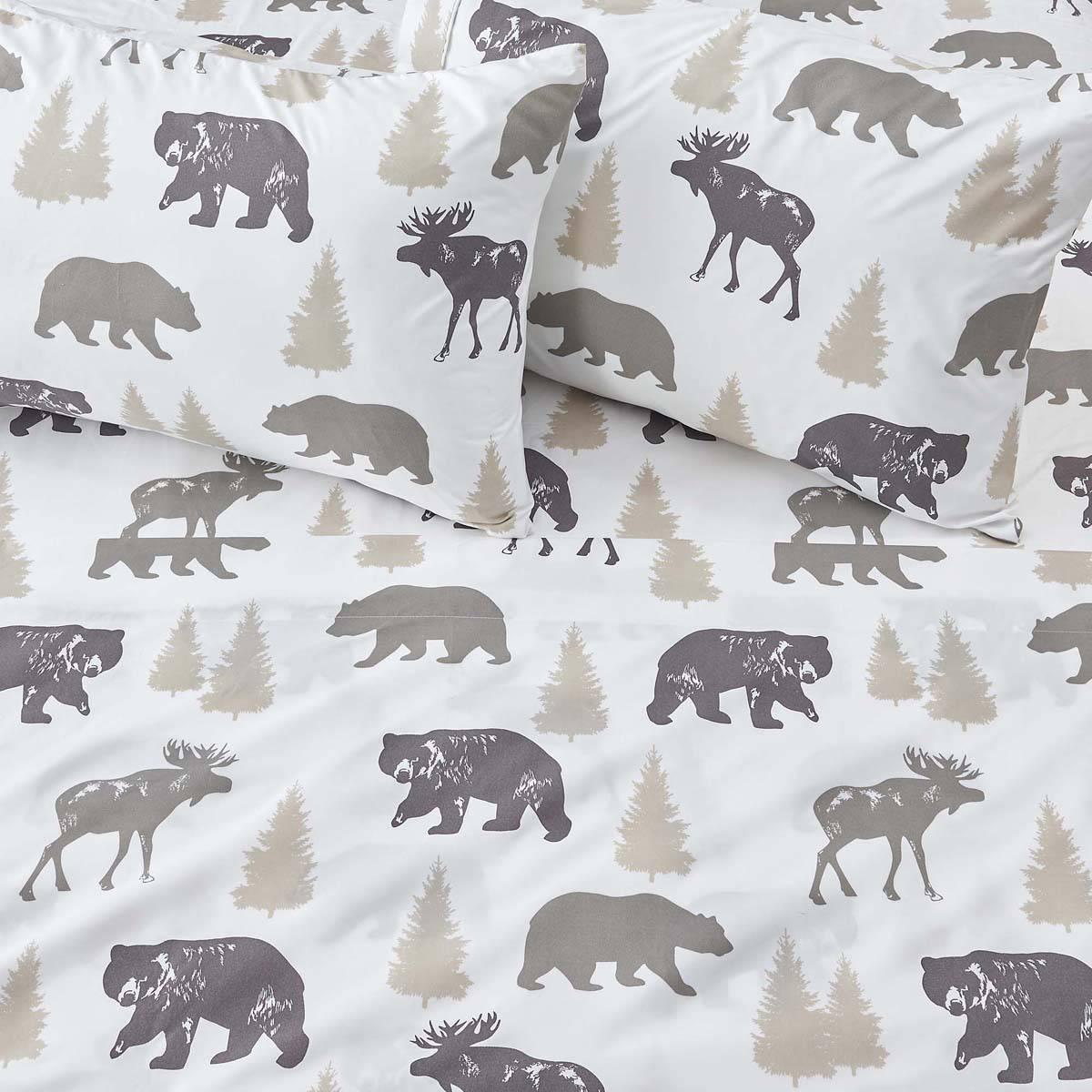 FreshFolds Mountain Ridge Lodge Bears Microfiber Sheet Set