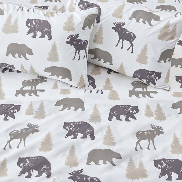 FreshFolds Mountain Ridge Lodge Bears Microfiber Sheet Set