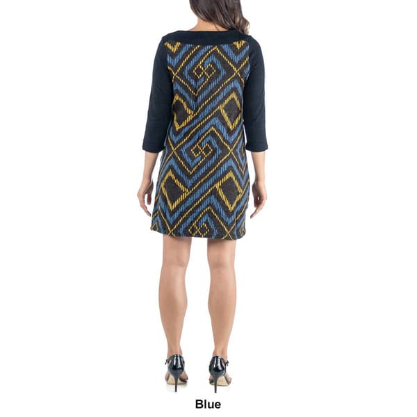 Womens 24/7 Comfort Apparel 3/4 Sleeve Pocket Shift Dress