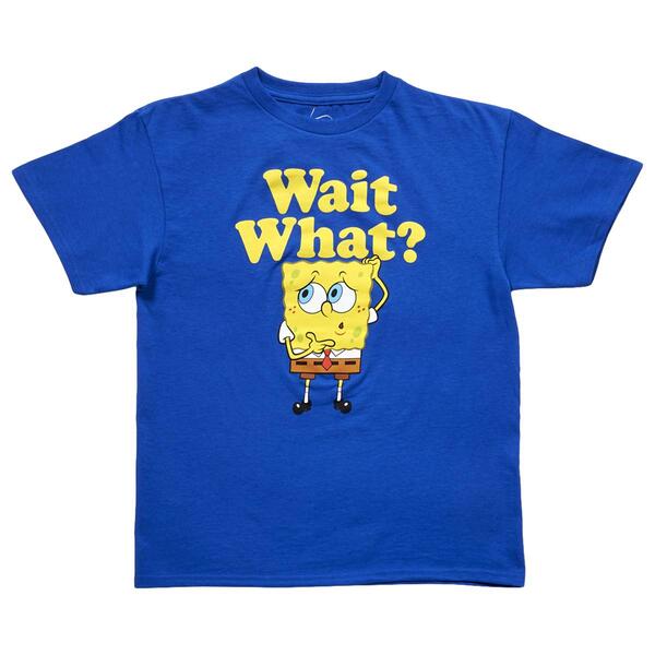 Boys (8-20) Hybrid Promotions SpongeBob Wait What Tee - Royal - image 