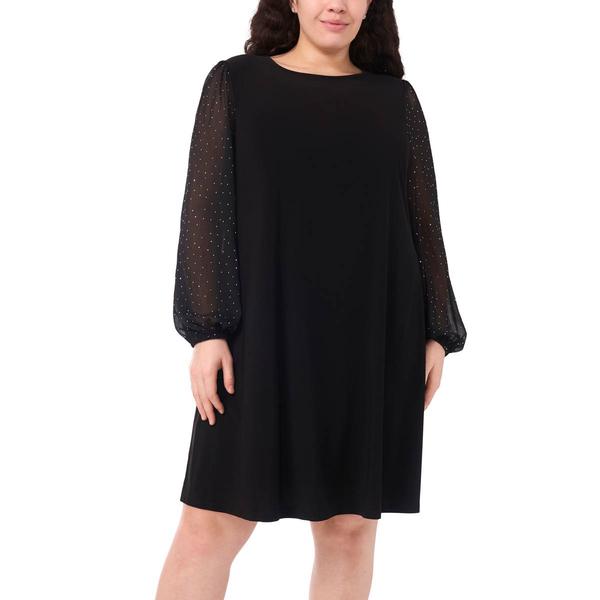 Plus Size MSK Long Sleeve Nailhead Sleeve ITY Dress - image 