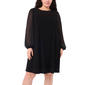 Plus Size MSK Long Sleeve Nailhead Sleeve ITY Dress - image 1