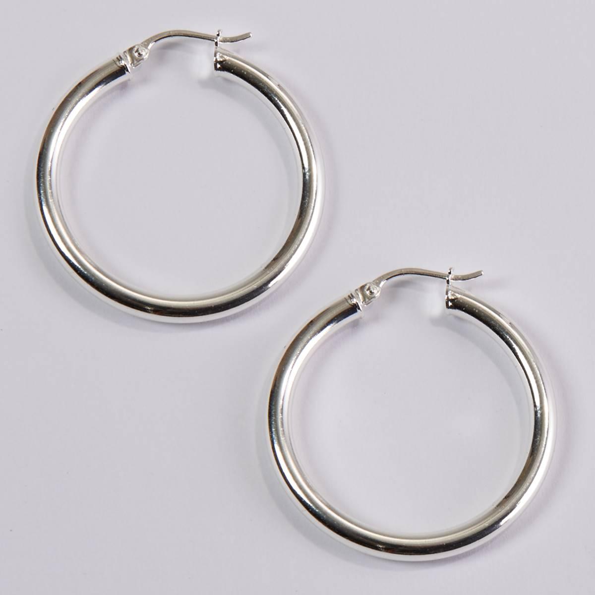 Designs by FMC Sterling Silver 2x35mm Polished Hoop Earrings
