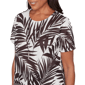 Petite Alfred Dunner Detail Driven Tropical Leaf Blouse - image 5