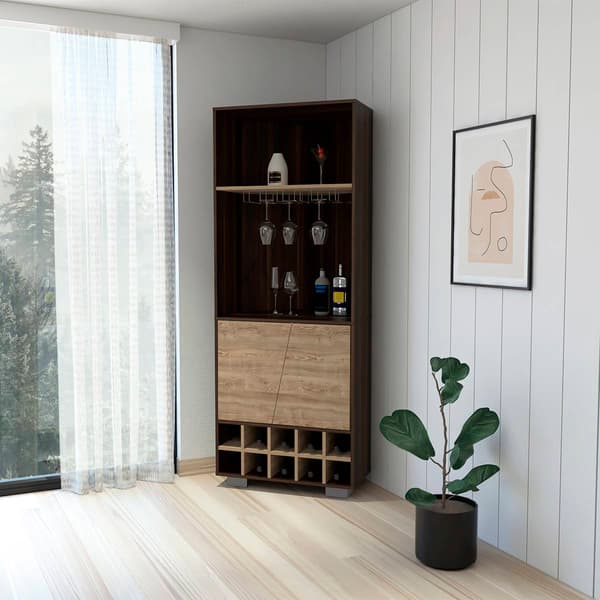 FM FURNITURE Bahamas Dark Oak Corner Bar