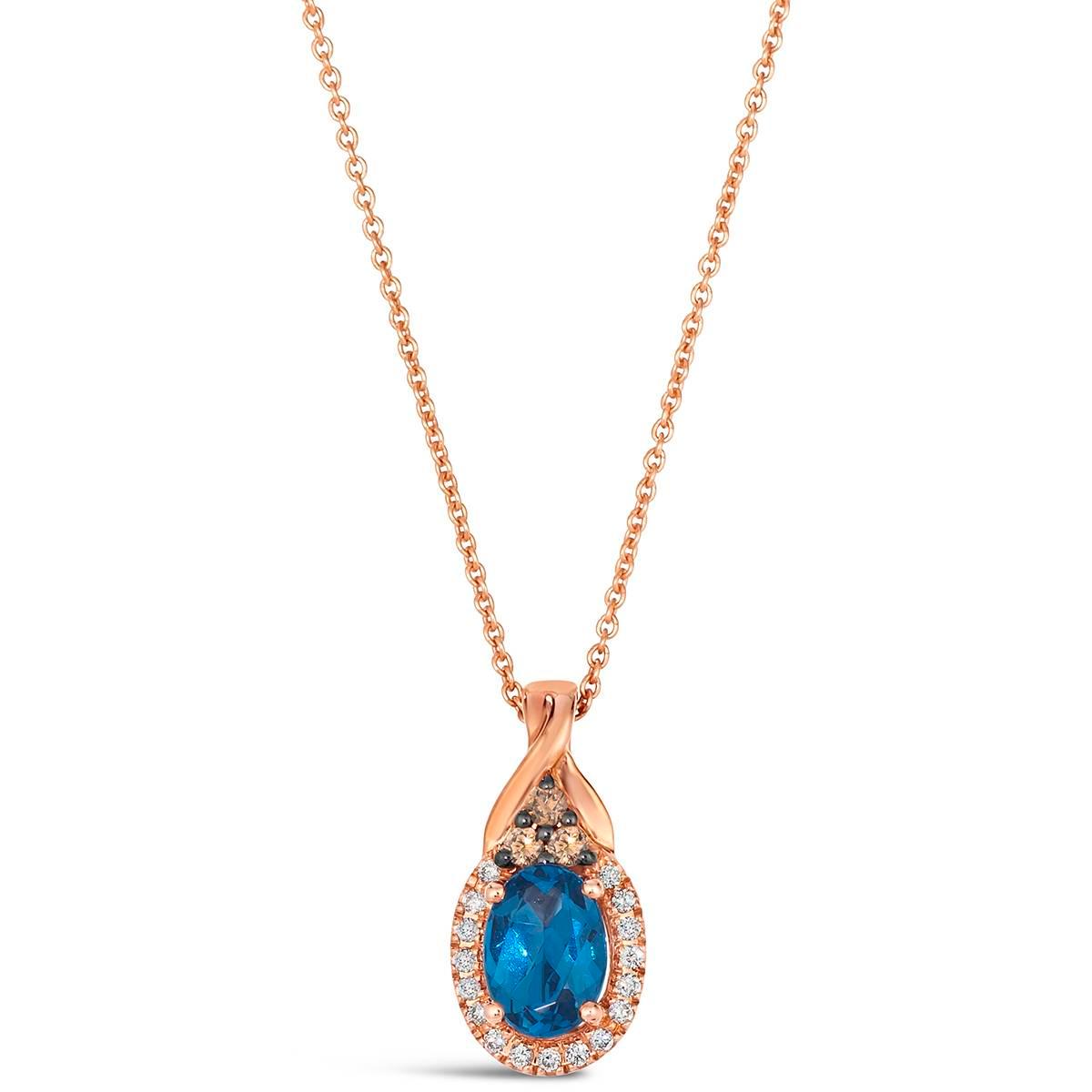 Le Vian(R) Rose Gold London Blue Topaz Diamond Pendant