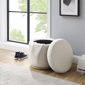 Linon Home Decor Blanche Storage Natural Sherpa Ottoman - image 7