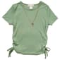 Girls (7-12) Dream Girl Side Cinch Tee w/ Bow Necklace - image 2