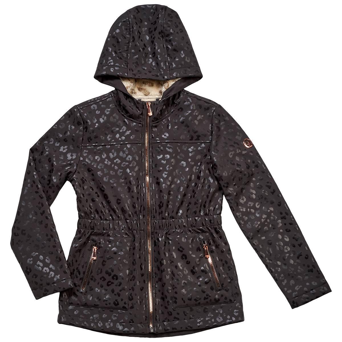 Girls (7-16) Kensie Girl Leopard Faux Fur Lined Softshell Jacket