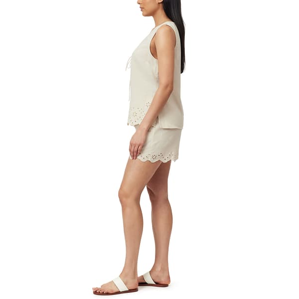 Juniors Wallflower Caprice Linen Tie Vest Eyelet Hem Top