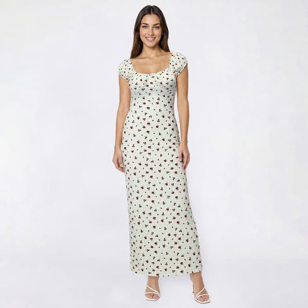 Juniors Madden Girl Puff Sleeve Tie Back Midi Dress - image 