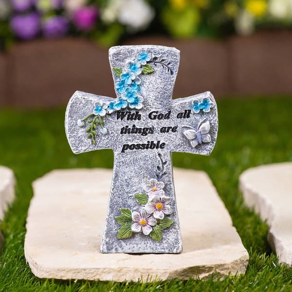 Northlight Seasonal "With God" Cross Garden Statue