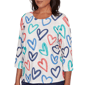 Womens Alfred Dunner Saratoga Springs Allover Heart Blouse - image 5