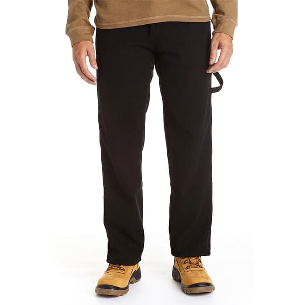 Mens Stanley Canvas Bonded Fleece Lined Carpenter Pants - image 