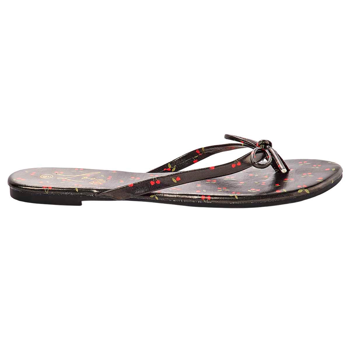 Womens Love 83 Cherry Hearts Bow Flip Flops