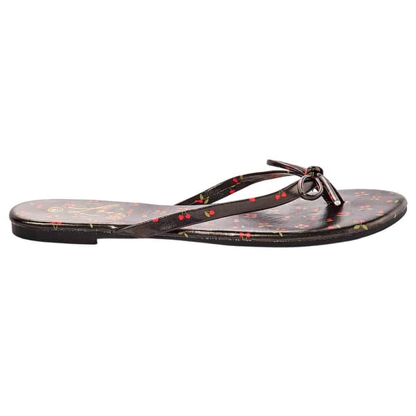 Womens Love 83 Cherry Hearts Bow Flip Flops