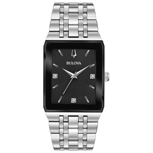 Mens Bulova Quadra Stainless Steel Bracelet Watch - 96D145 - image 