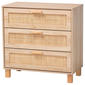 Baxton Studio Sebille Light Brown Wood 3-Drawer Storage Chest - image 1