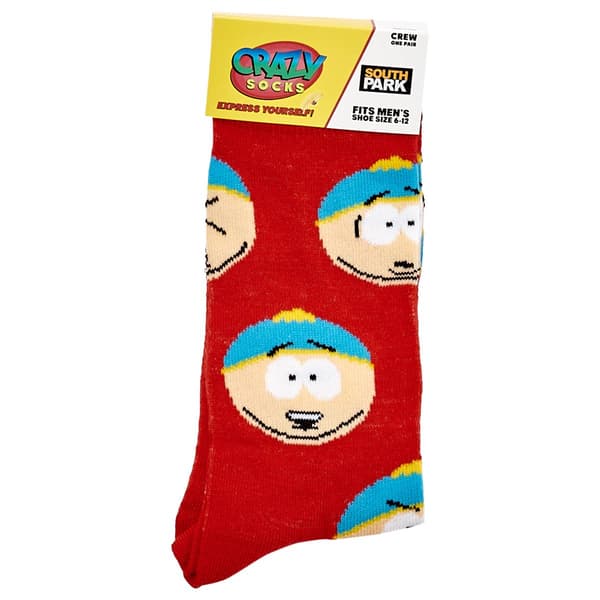 Mens Crazy Socks Cartman Faces Crew Socks - image 
