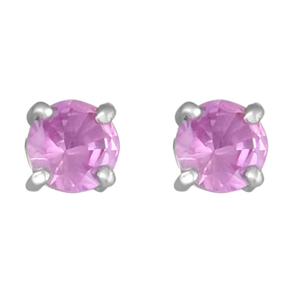 Gemstone Classics&#40;tm&#41; 10kt. White Gold Pink Sapphire Earrings - image 
