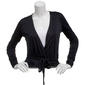 Juniors No Comment Sheer Jersey Surplice Neck Tie Back Top - image 1