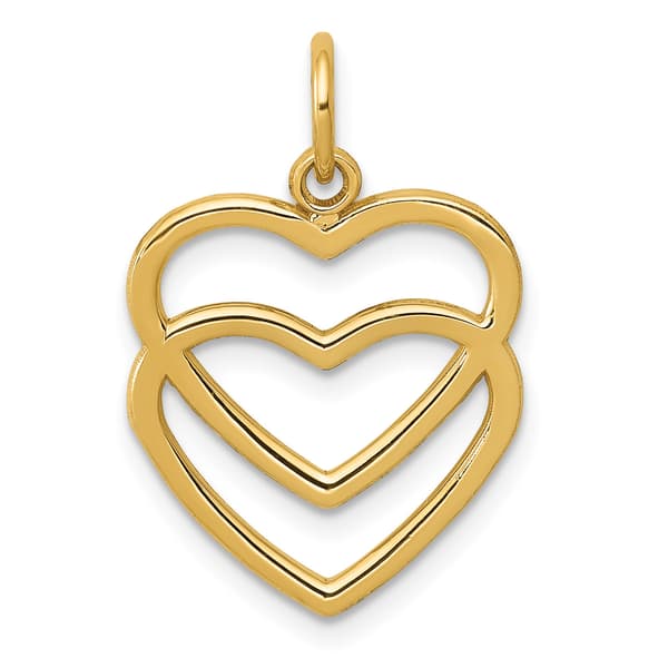 Gold Classics&#40;tm&#41; 14kt. Polished Double Heart Pendant - image 