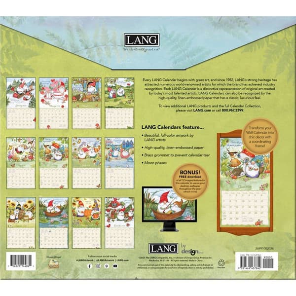 Lang&#174; 2026 Gnome Sweet Gnome Wall Calendar