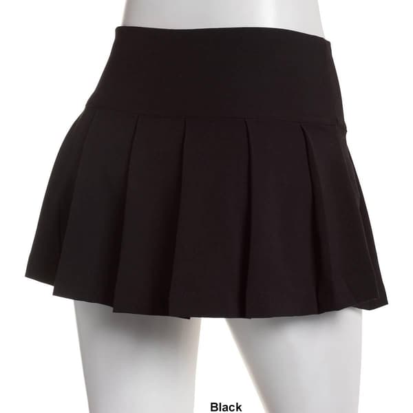 Juniors Love Tree Brush Pleated Skort with Faux Buckle