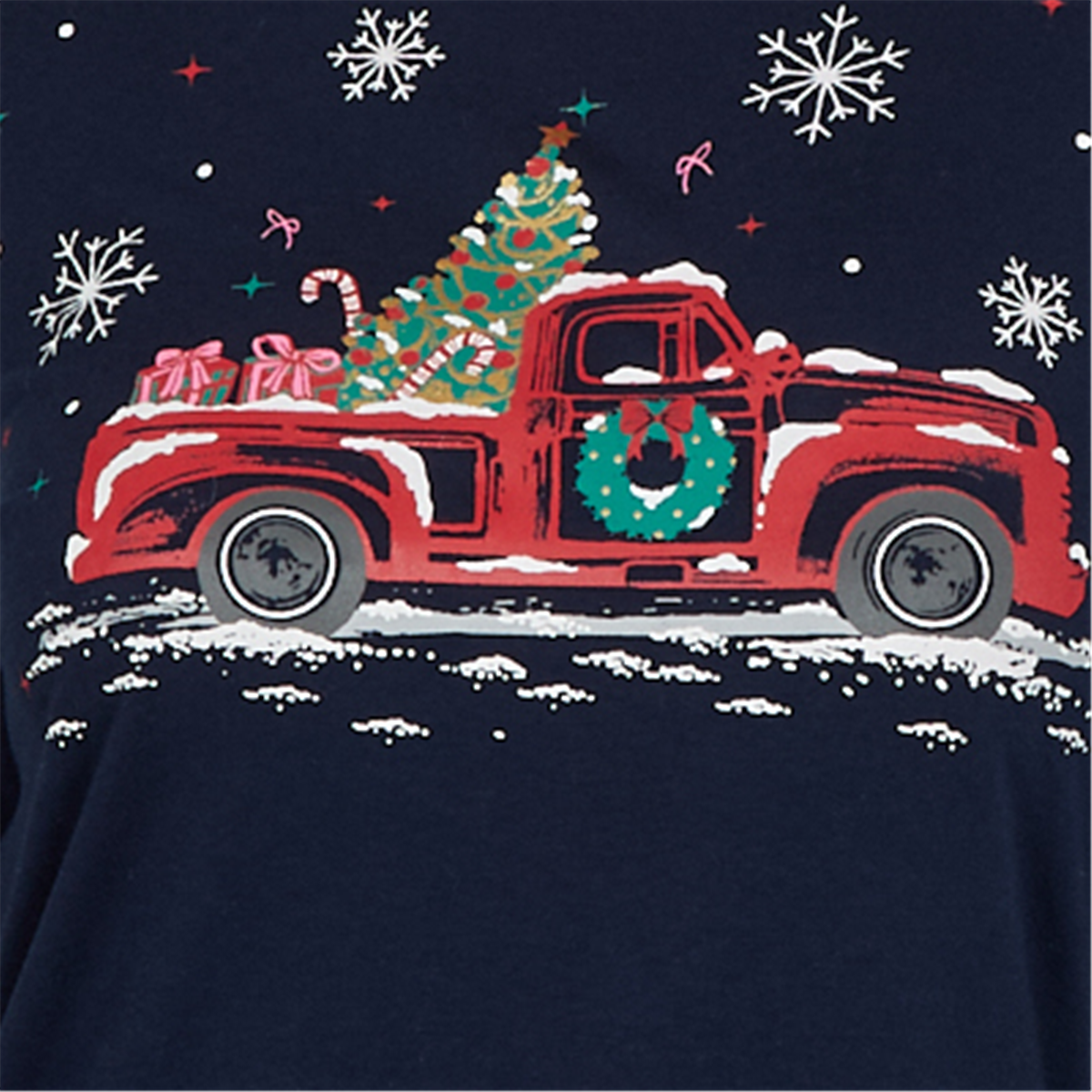 Womens Ruby Rd. Happy Holidays Christmas Truck Tee