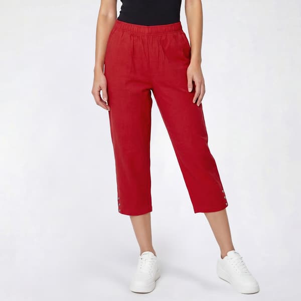 Petite Emily Daniels Pull On Solid Capris With Rivets - image 