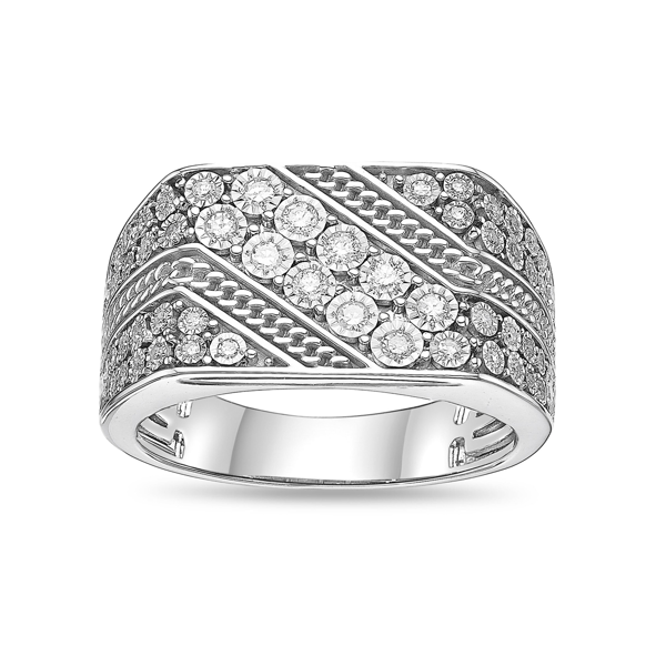 Mens Lynx 1/2ctw. Miracle Set Lab-Grown Diamond Ring - image 