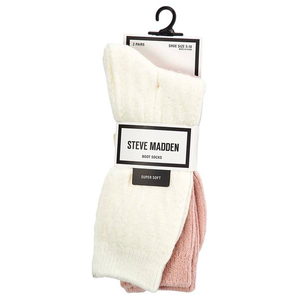 Womens Steve Madden 2pk. Cable Texture Boot Socks - image 