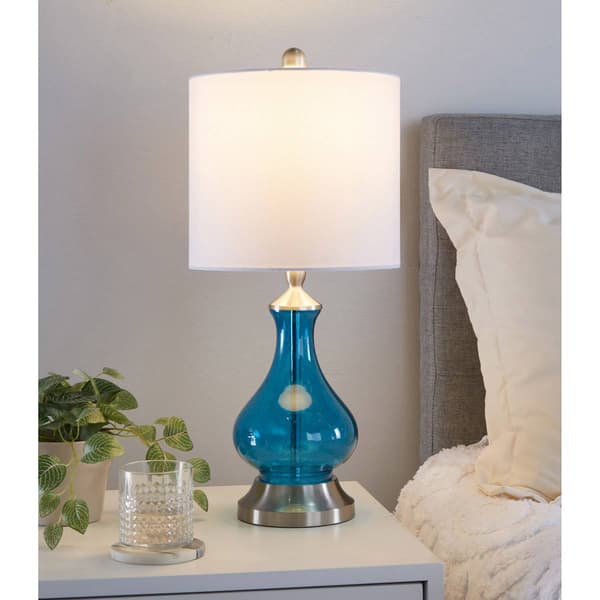 LumiSource Jasmine 22in. Glass Table Lamp