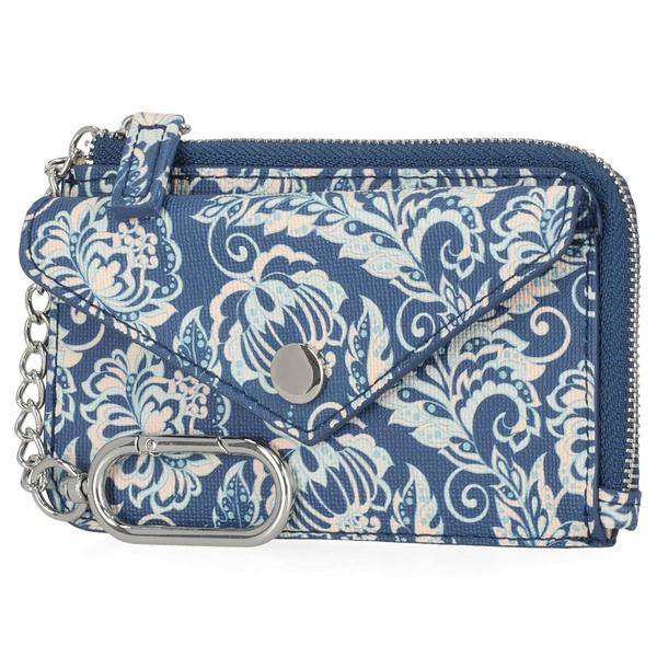 Mundi Pippa Indigo Paisley Recycled Fabric Exterior Wallet
