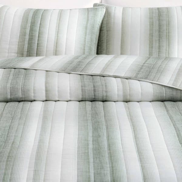 Tommy Bahama La Prisma Stripe Texture Reversible Quilt Set