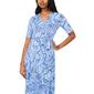 Womens MSK Elbow Sleeve V Neck Print ITY Midi Dress - image 3