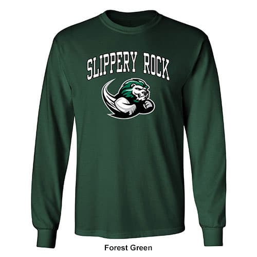 Mens Slippery Rock University Pride Mascot Long Sleeve Tee