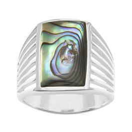 Marsala Fine Silver-Plated Square Paula Shell Ring