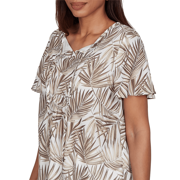 Womens Emaline Verde Grove II Short Sleeve Tie Neck Blouse