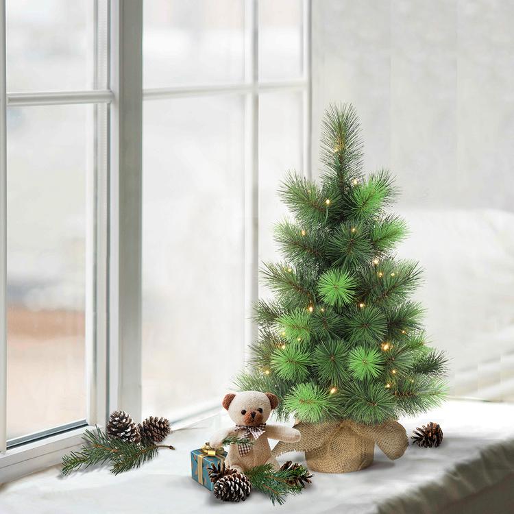 Puleo Pre-Lit 2ft. Warm White LED Artificial Christmas Tree