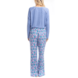 Womens Goodnight Kiss Cherry & Merry Snowman Henley Pajama Set