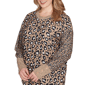 Plus Size Ruby Rd. Cozy Time Long Sleeve Leopard Sweater - image 5