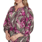 Plus Size Ruby Rd. Sedona Escape Tropical Tassel Neck Blouse - image 5
