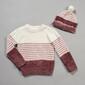 Girls &#40;4-6x&#41; Derek Heart Stripe Chenille Sweater w/Beanie - image 2