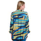 Womens Multiples 3/4 Sleeve Wavy Stripe Button Down - image 2