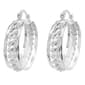 Marsala Silver Plated Diamond-Cut Bands Spiraled Hoop Earrings - image 1