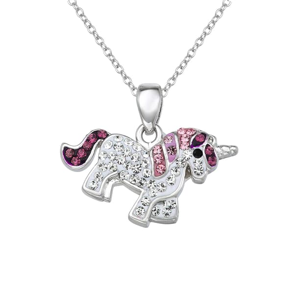 Sterling Silver Unicorn Charm Pendant Necklace - image 